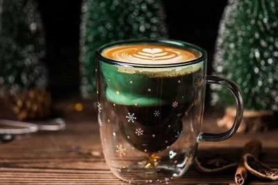 Christmas solid green heat resistant glass mug (2)