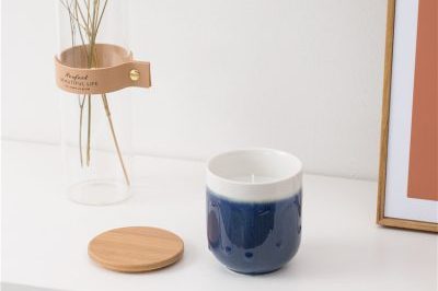 Color glaze christmas ceramic candle jars (6)