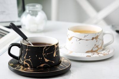 Creative coffee mug with golden marble pattern (6)