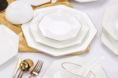 Creative japanese dinner ceramic plate bone (3)