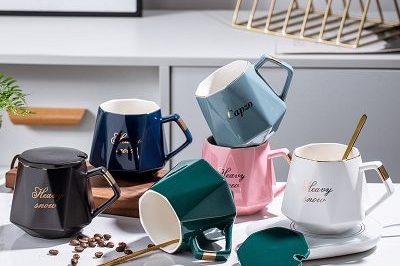 Creative nordic rhombus ceramic mug (1)