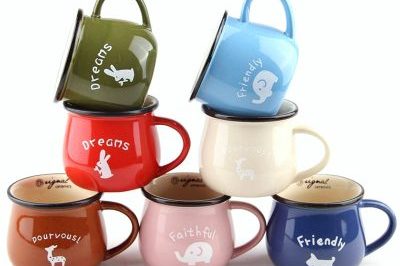 Custom orange porcelain ceramic enamel mugs (5)