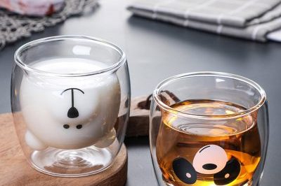 Dog animal double-layer glass mug (2)