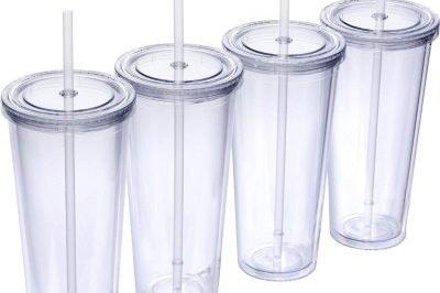 Double wall insulate clear plastic mug (1)