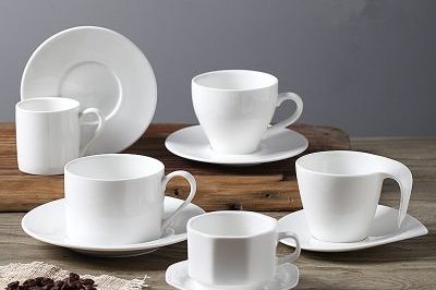 European style pure white simple ceramic coffee mugs (5)