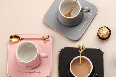 European style simple gold ceramic coffee mugs (1)