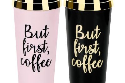 Gold lid double wall travel mugs with logo (6)