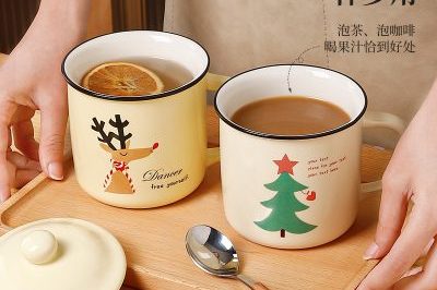 Ink christmas ceramic enamel mugs (2)