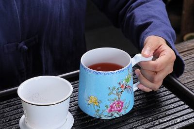 Ins wind with lid business ceramic enamel mugs (2)