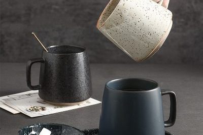 Japanese terracotta rhombus ceramic mug (1)
