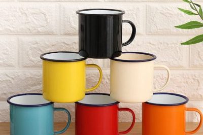 Nostalgic color thickened ceramic enamel cup (3)