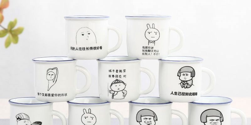 Nostalgic retro revolution ceramic enamel mugs (6)