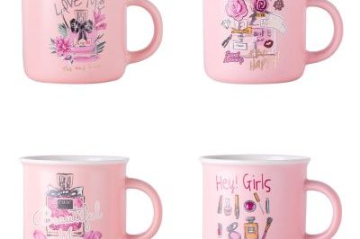 Pattern custom pink series ceramic enamel mug (6)