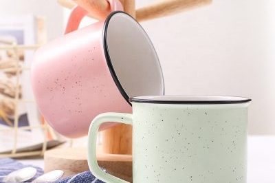 Pure color imitation ceramic enamel mug (6)