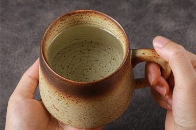 Vintage stoneware household ceramic enamel mugs (6)