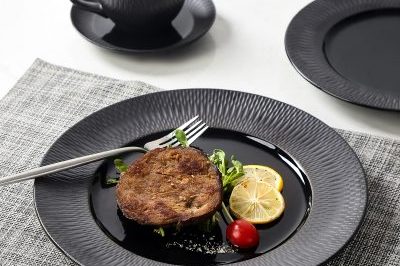 Wholesale black gold rim ceramic plate (5)
