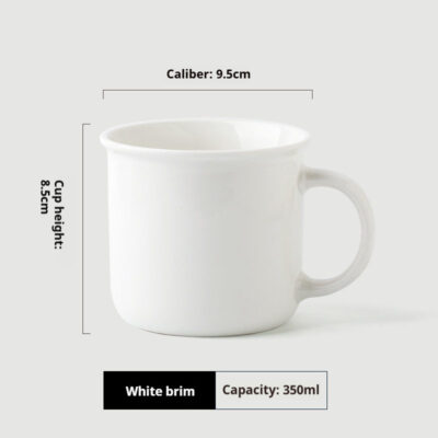 Enamel Ceramic Mug with Colorful Handle