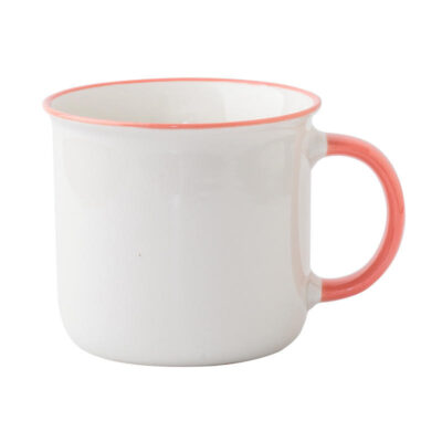 Enamel Ceramic Mug with Colorful Handle