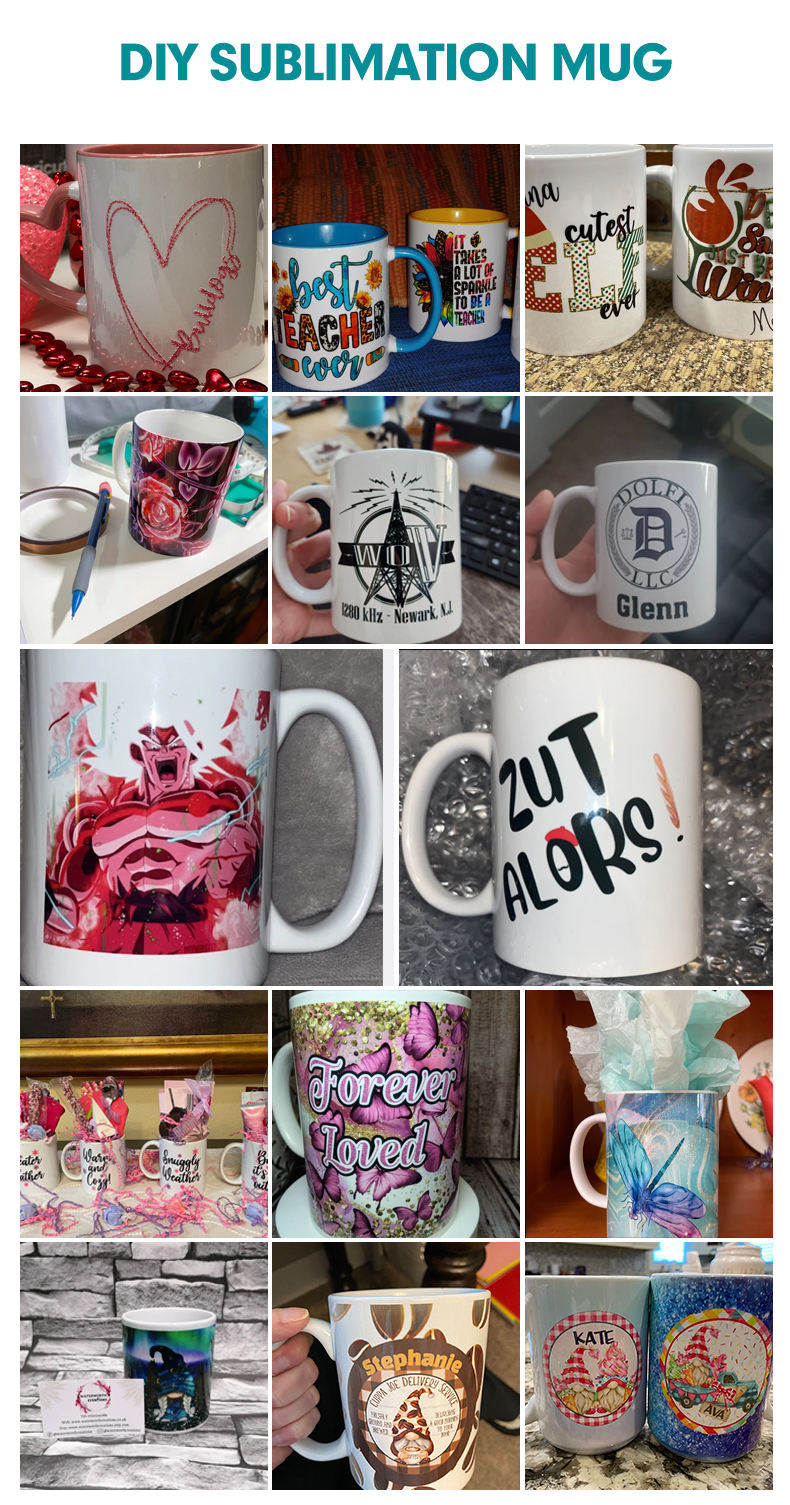 ceramic sublimation travel mug with handle