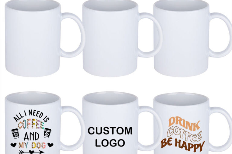 11–15oz Ceramic Sublimation Mugs with Travel Handle (6) ceramic sublimation travel mug with handle