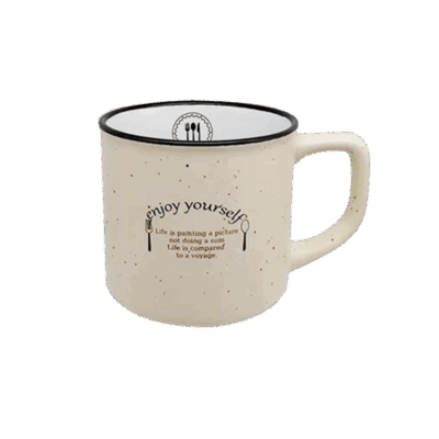 9oz Custom Logo Ceramic Enamel Mug 