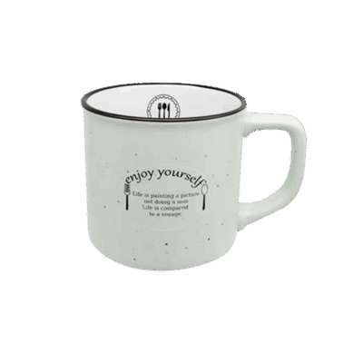 9oz Custom Logo Ceramic Enamel Mug 