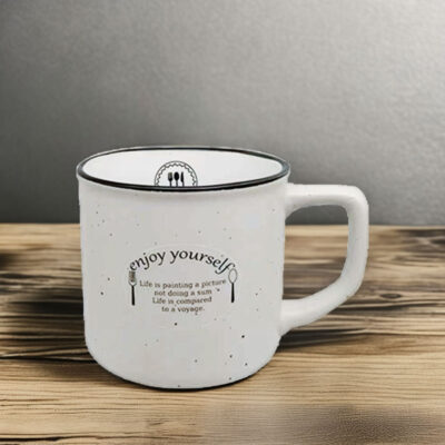 9oz Custom Logo Ceramic Enamel Mug 