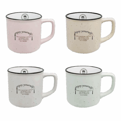 9oz Custom Logo Ceramic Enamel Mug 