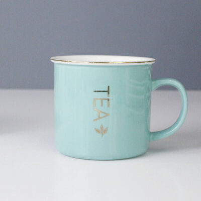 Solid-color ceramic enamel-style mug