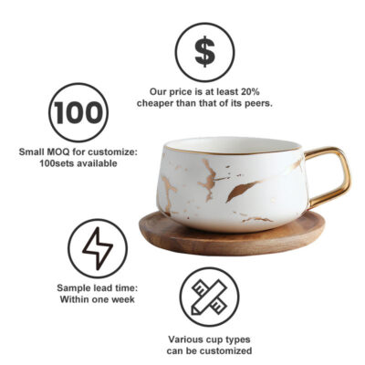 Ceramic Marble Coffee Mug with Logo