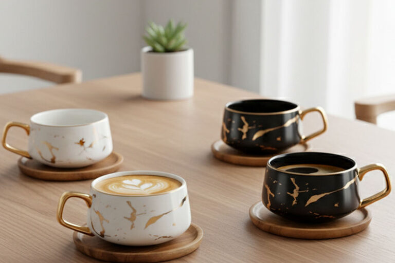 Ceramic Marble Coffee Mug with Logo