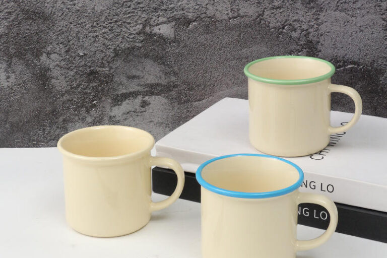 Vintage Enamel Imitation Ceramic Coffee Mug