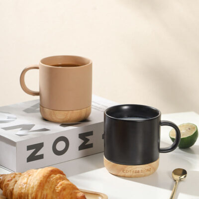 ceramic coffee cup with handle