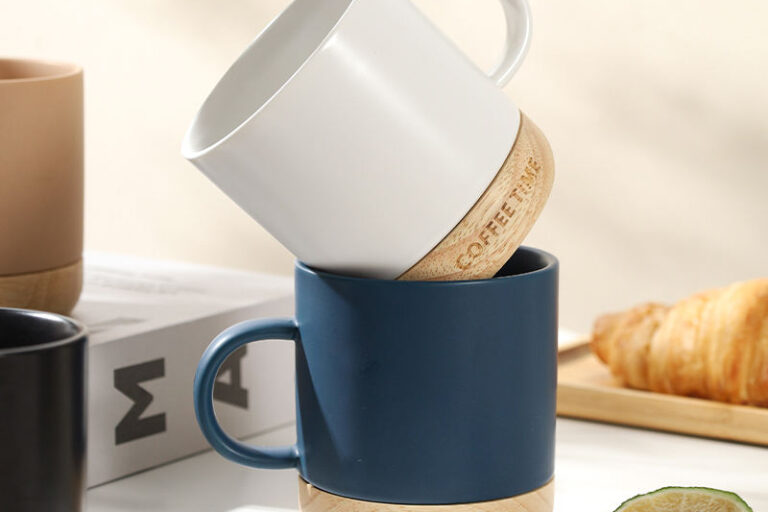 Custom Logo Ceramic Coffee Cup with Handle (2) ceramic coffee cup with handle