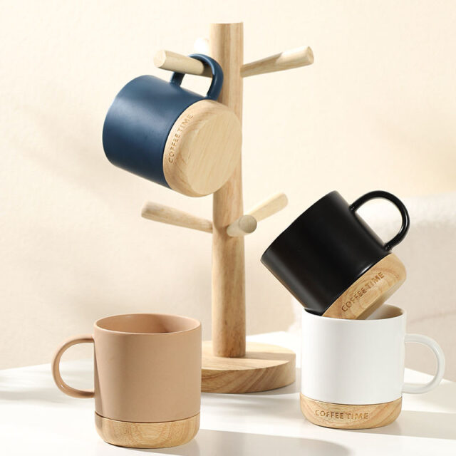 ceramic coffee cup with handle