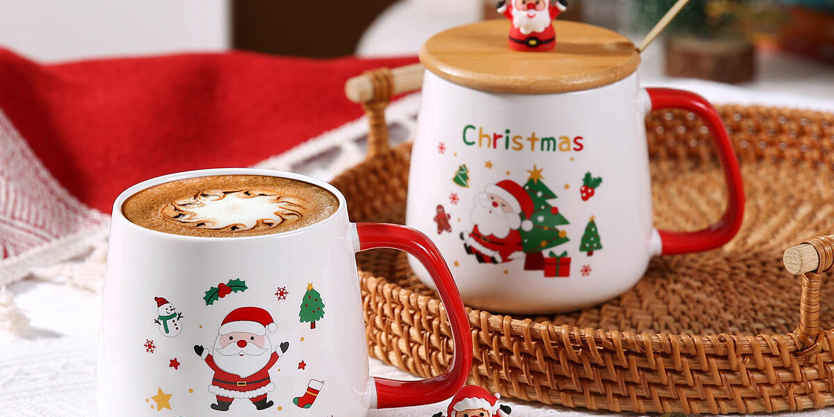 Cute Santa Claus Christmas tree ceramic mug