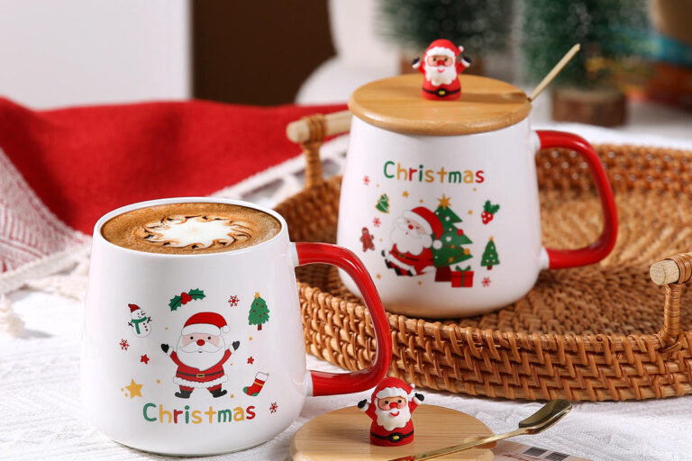 Cute Santa Claus Christmas tree ceramic mug