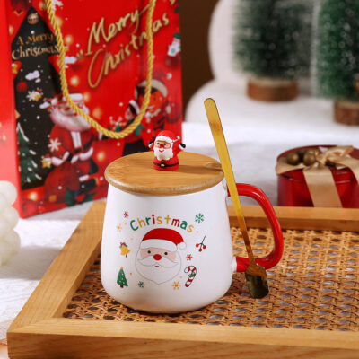 Cute Santa Claus Christmas tree ceramic mug