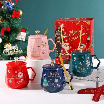 Cute Santa Claus Christmas tree ceramic mug