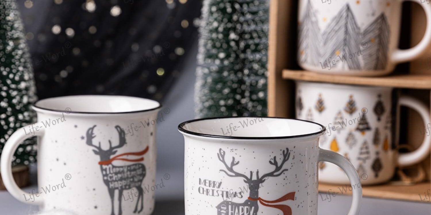 ceramic enamel mug with custom logo