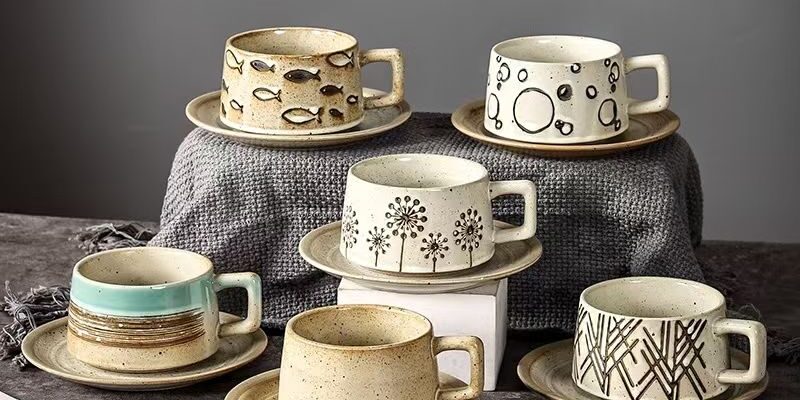 Retro ceramic coffee mug