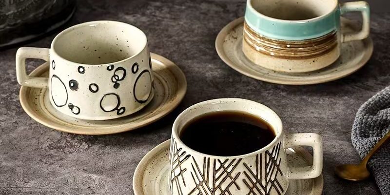 Retro ceramic coffee mug