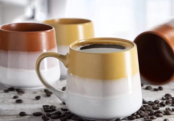 Custom ceramic mugs with glossy glaze and printed logos