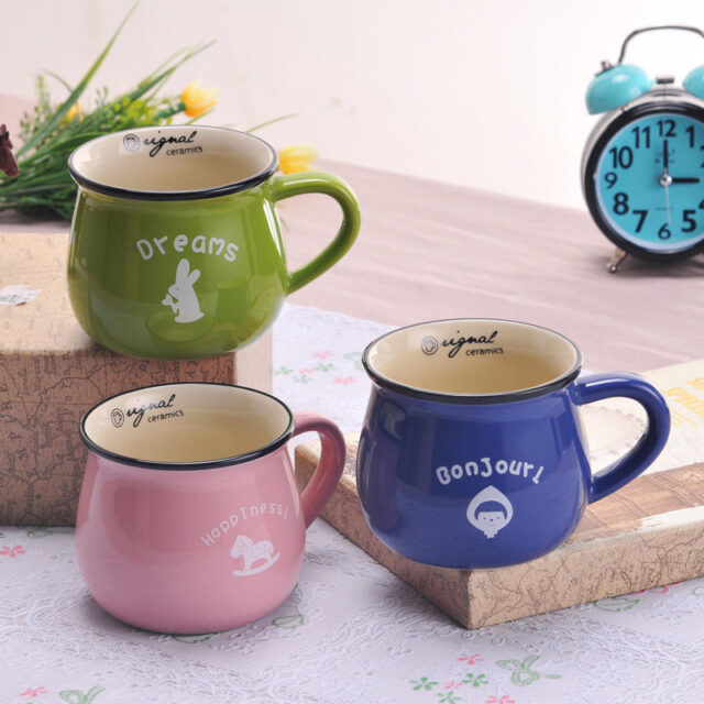Durable ceramic enamel mugs