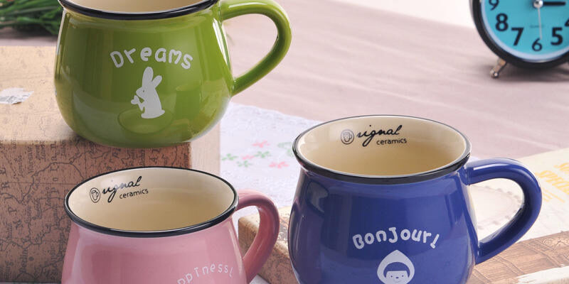Durable ceramic enamel mugs