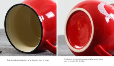 Durable ceramic enamel mugs