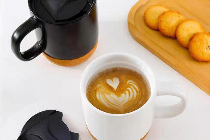 High-Quality Large Capacity Matte Ceramic Coffee Mug with Cork Bottom (4) ceramic coffee mug with cork bottom