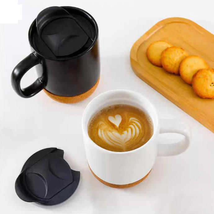 ceramic coffee mug with cork bottom