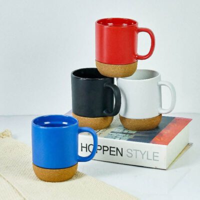 ceramic coffee mug with cork bottom