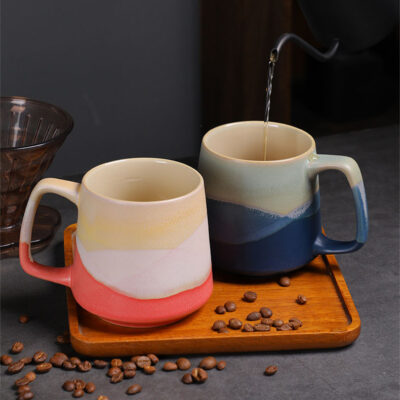 12–14oz ceramic coffee mugs set
